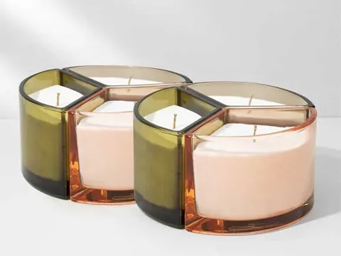 () Fan-shaped Glass Candle Jars Containers — view 4