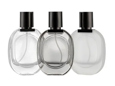 Clear Black Frosted Glass Perfume Sprayer Bottles