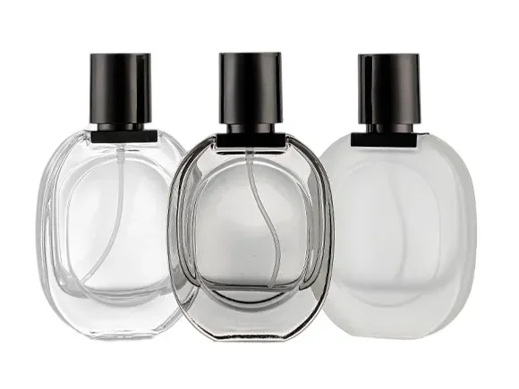 Clear Black Frosted Glass Perfume Sprayer Bottles — main view